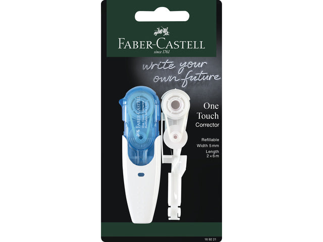 Correctieroller Faber-Castell One Touch met 1 vulling blauw
