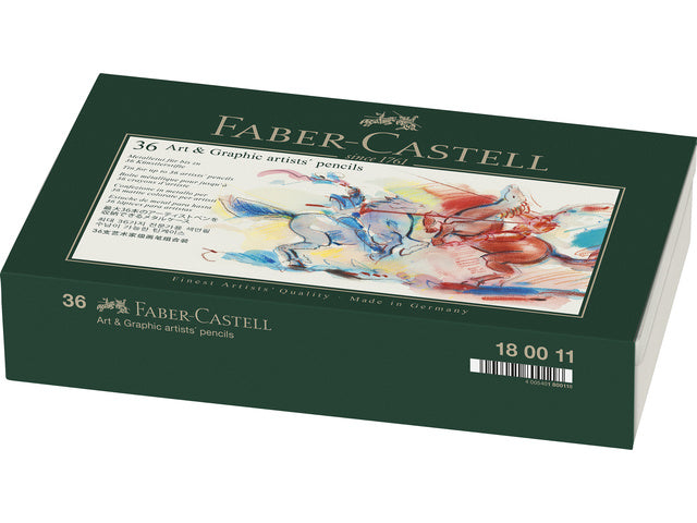 Bewaarblik Faber-Castell geschikt voor 36 potloden. Voorzien van 3 inleg trays.