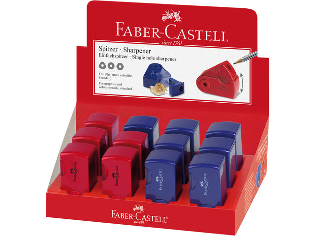 puntenslijper Faber-Castell "Sleeve" Mini enkel rood/blauw
