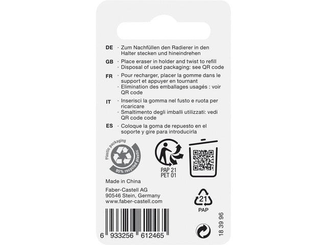 navulgum Faber-Castell voor Polymatic, 4 stuks op blister