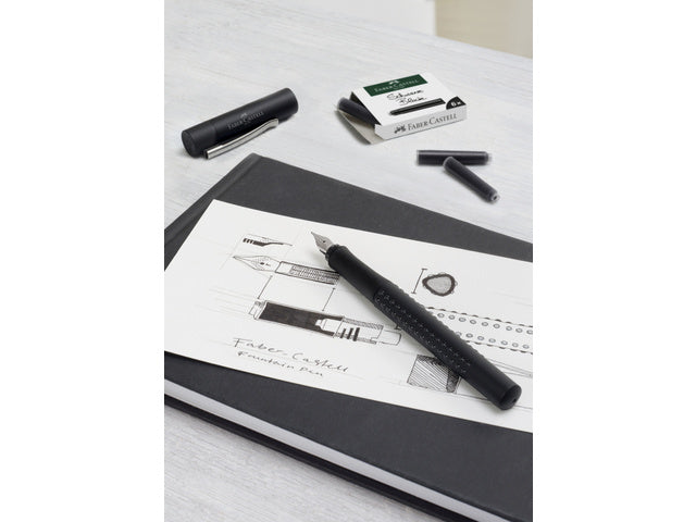inktpatronen Faber-Castell zwart doosje a 6 stuks