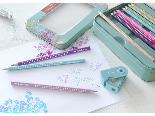 Sparkle set Faber-Castell 20x kleurpotloden en 1x mini puntenslijper