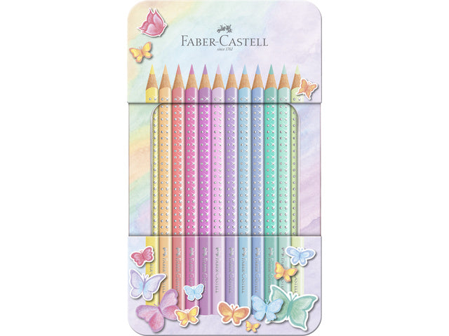 Kleurpotloden Faber-Castell Sparkle Pastell 12 Stück im Blik-Etui