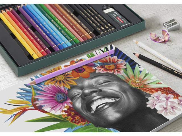 Tekenset Faber-Castell Polychromos en Pitt Grafiet Mat 50-delig