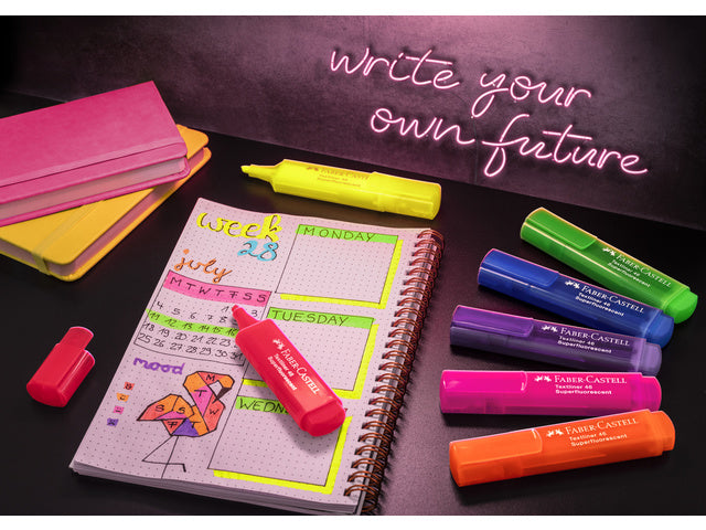 Tekstmarkers Faber-Castell 46 Neon 8 stuks in kartonnen etui