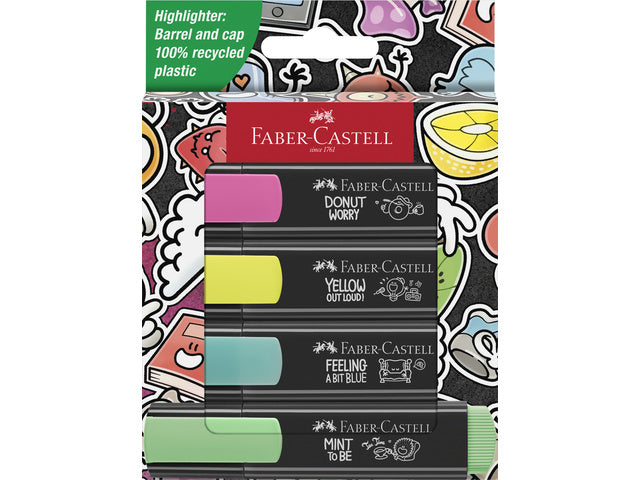 Tekstmarkers Faber-Castell 46 Graffiti 4 stuks in karton etui