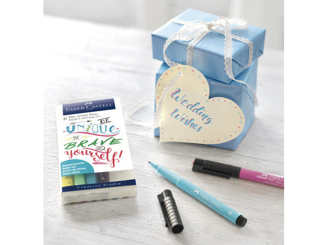 Tekenstift Faber-Castell Pitt Artist Pen handlettering I 6-teiliges Etui