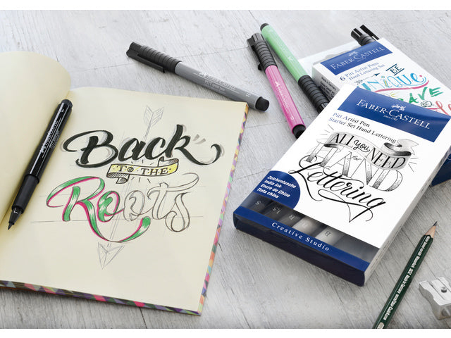 Tekenstift Faber-Castell Pitt Artist Pen handlettering I 6-teiliges Etui