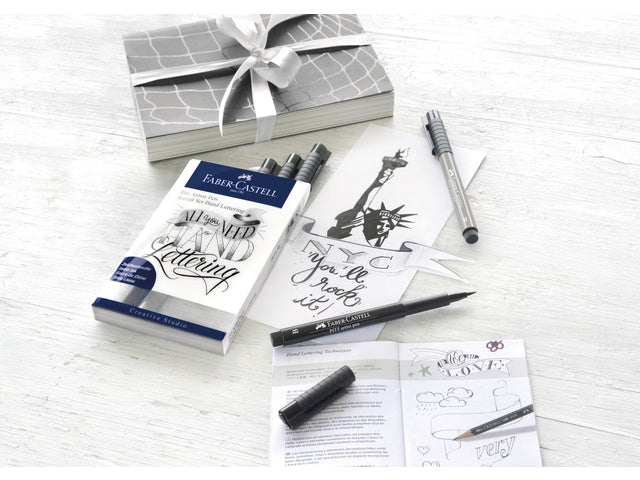 Tekenstift Faber-Castell Pitt Artist Pen handlettering 8-delig Basisetui