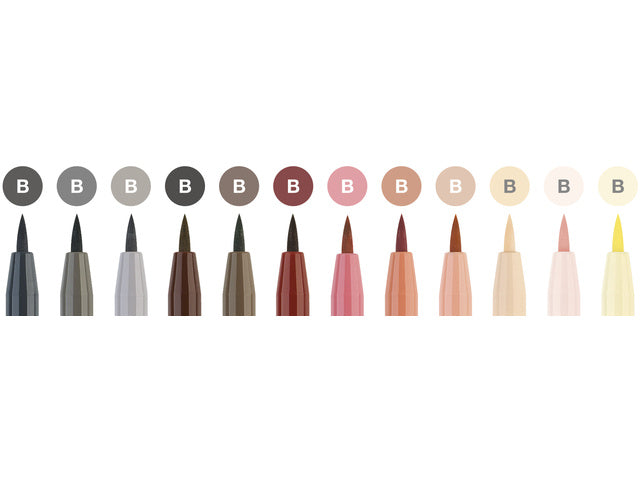 Tekenstift Faber-Castell Pitt Artist Pen Penseelset 12 stuks Skin