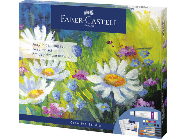 Acrylverfset Faber-Castell 18-delig