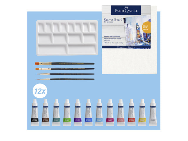 Acrylverfset Faber-Castell 18-delig