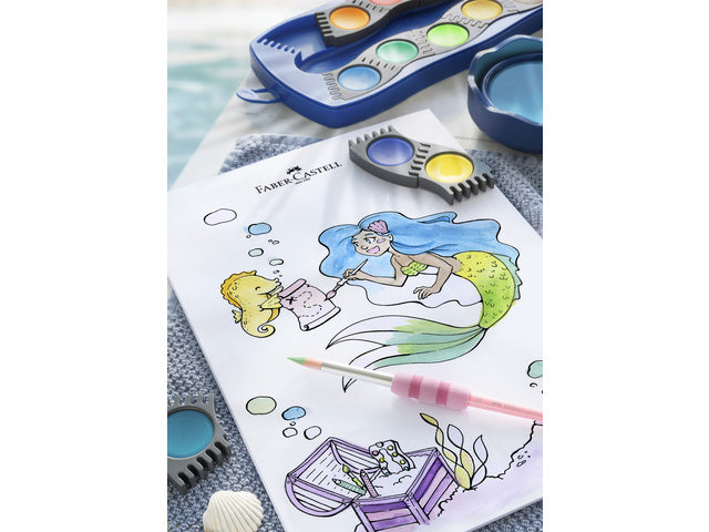 Penselenset Faber-Castell soft touch, 4 stuks pastel kleuren