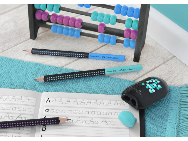 Grafietpotlood Faber-Castell Jumbo Grip zweifarbig schwarz/türkis