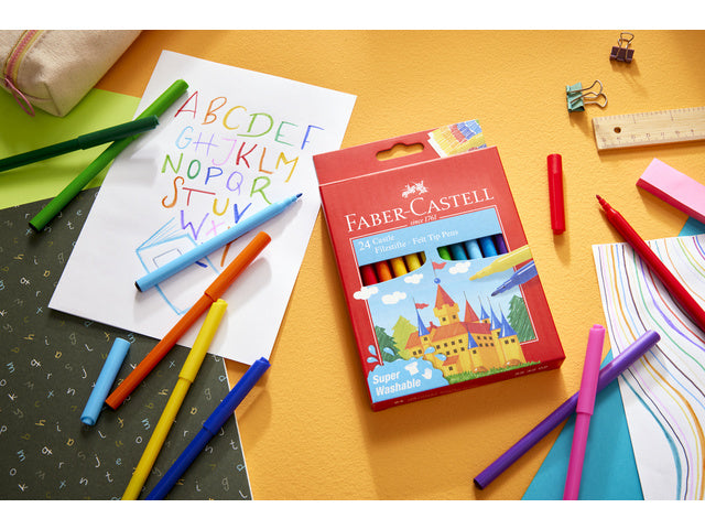 Viltstift Faber-Castell 24 stuks karton etui assorti