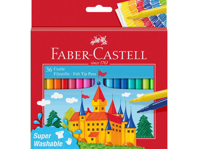 Viltstift Faber-Castell 36 stuks karton etui assorti