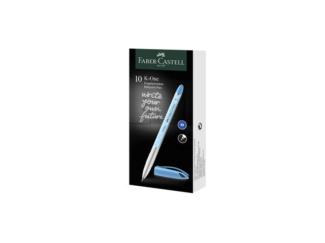 Balpen Faber-Castell K-One 0,7 blau doos 10 Stück