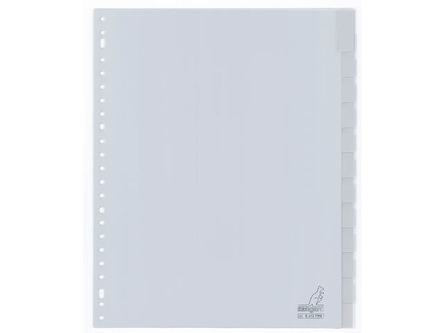 Tabblad Kangaro A4 venster PP 120 micron grijs 23-gaats 12-delig EB