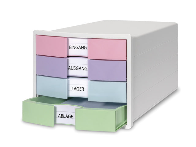 Ladekast HAN Impuls met 4 gesloten laden wit/pastel