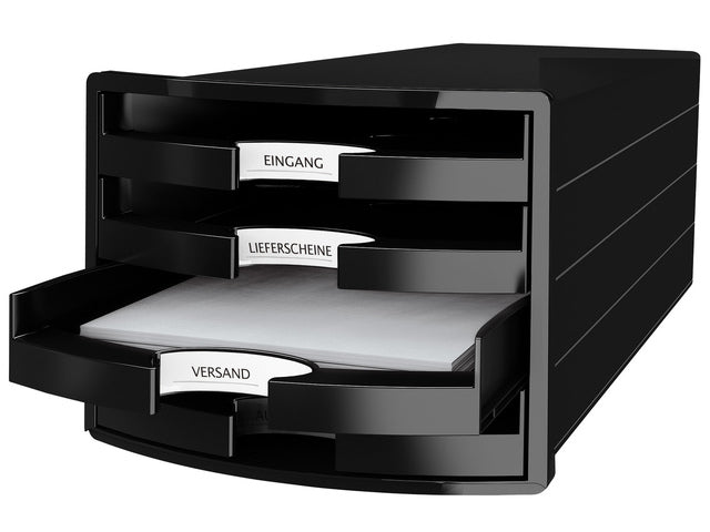 Ladekast HAN Impuls met 4 open beladen zwart