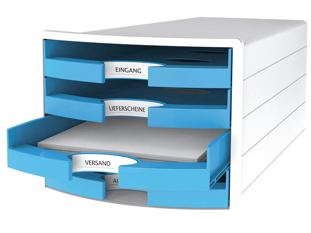 Ladekast HAN Impuls met 4 open laden lichtblauw