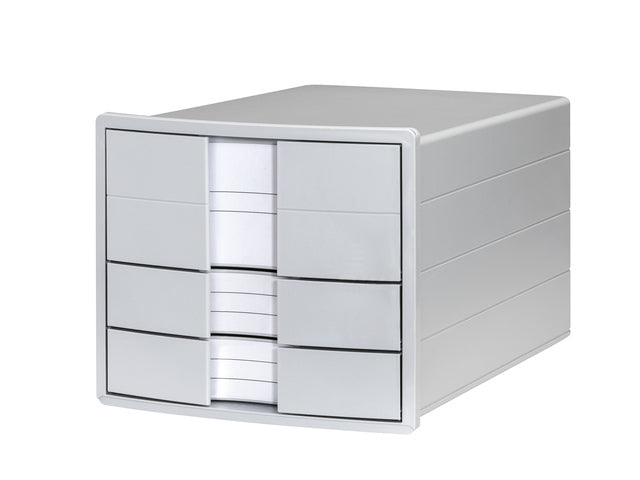 Ladekast HAN Impuls l.grijs 3 gesloten laden, met inzet