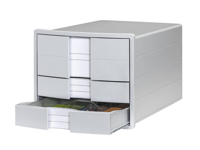 Ladekast HAN Impuls l.grijs 3 gesloten laden, met inzet