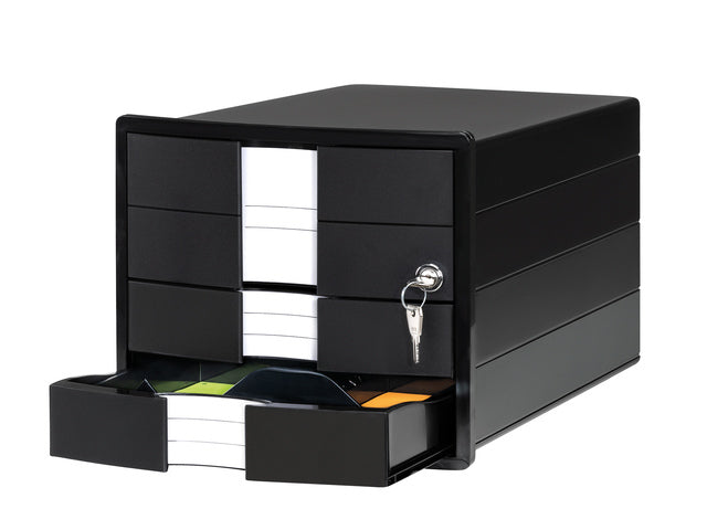 Ladekast HAN Impuls zwart 3 dichte laden, afsluitbaar en inzet