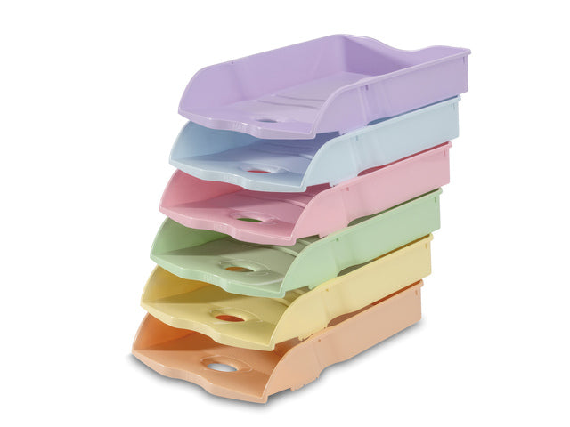 Brievenbak HAN Re-LOOP A4/C4 stapelbar und pastellorange, 100 % recyceltes Material