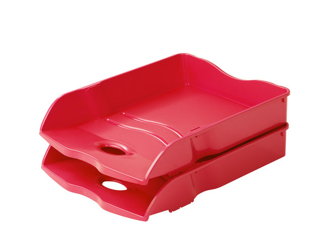 Brievenbak HAN Re-LOOP A4/C4 stapel- en nestbaar, rood 100% gerecycled materiaal