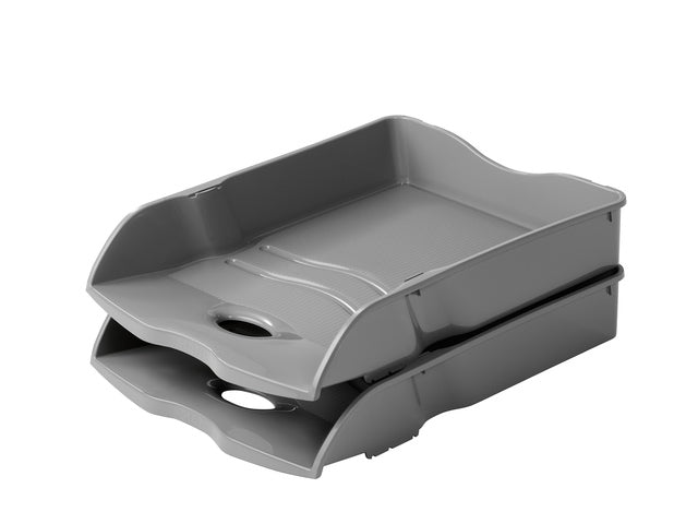 Brievenbak HAN Re-LOOP A4/C4 stapel- en nestbaar, grijs 100% gerecycled materiaal