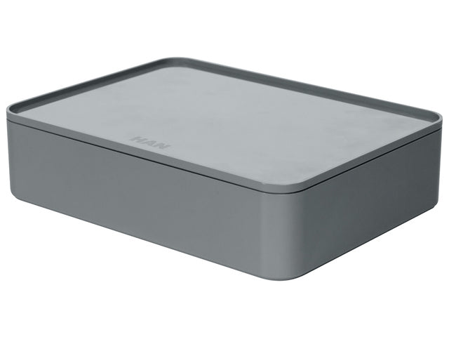 Smart-organiser Han Allison box met binnenschaal en deksel graniet grijs, stapelbaar