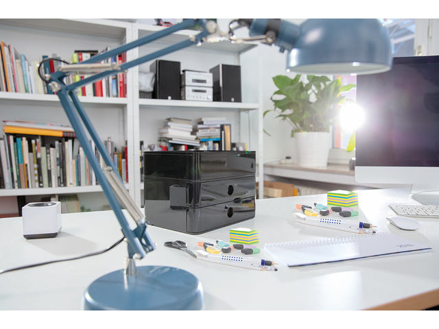 Smart-box Han Allison met 2 laden jet zwart, stapelbaar