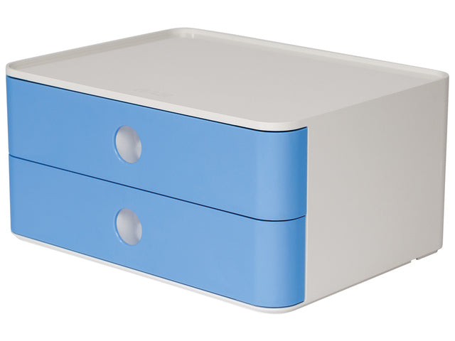 Smart-box Han Allison met 2 laden hemels blauw, stapelbaar