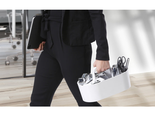 Toolbox Loft Han mobiele organiser sneeuw wit 4 vakken met uitneembaar plateau sneeuw wit