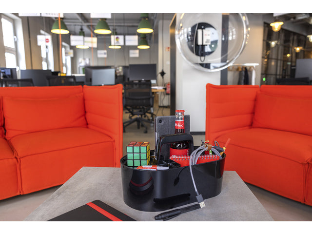 Toolbox Loft Han mobiele organiser zwart 4 vakken met uitneembaar plateau zwart