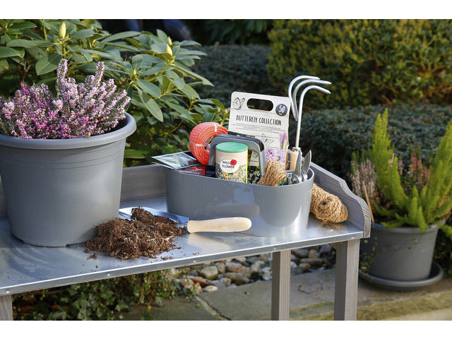 Toolbox Loft Han mobiele organizer graniet grijs 4 vakken met uitneembaar plateau grijs