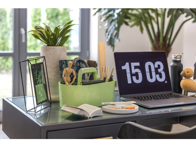 Toolbox Loft Han mobiele organiser lime groen 4 vakken met uitneembaar plateau lime groen