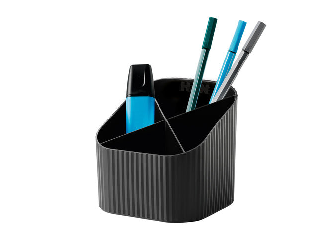 Pennenkocher HAN Re-X-LOOP 4-teilig, schwarz, 100 % recyceltes Material