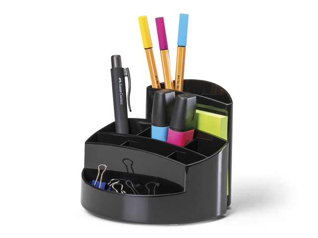 Pennenbak HAN Rondo 9-vaks hoogglans zwart