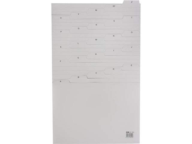 Tabkaart HAN AZ ras A4 lichtgrijs