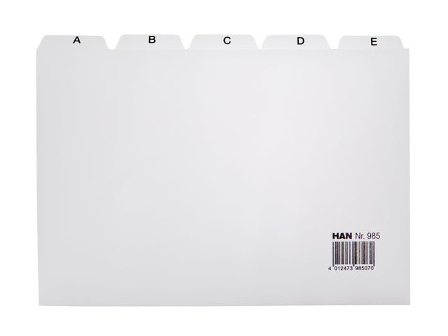 Tabkaart HAN AZ ras A5 lichtgrijs