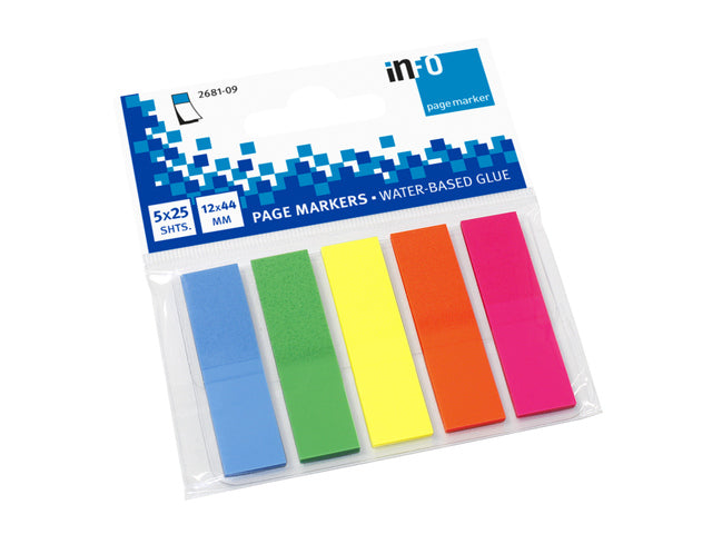 Info Page Markers film 12x44mm, 5 kleuren