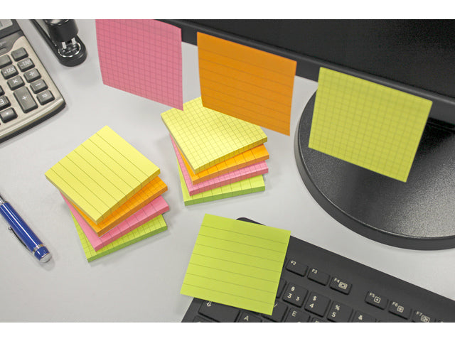 Info Notes 75x75mm fel geel blok a 80 vel ruit