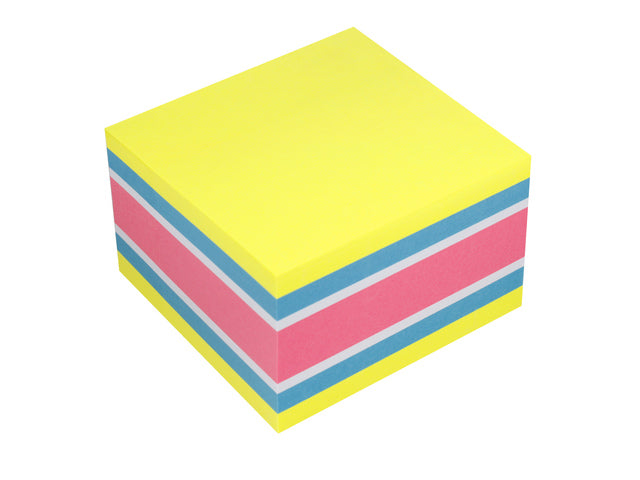 Info Opmerkingen 75x75mm assorti felle kleuren blok a 450 vel