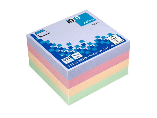 Info Notes 75x75mm assorti harmony blok a 400 vel