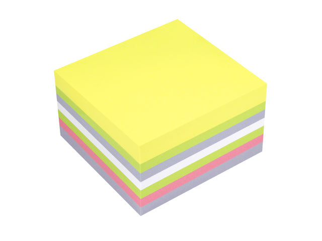 Info notes 75x75mm, 400 blaadjes, 5 kleuren, FSC.