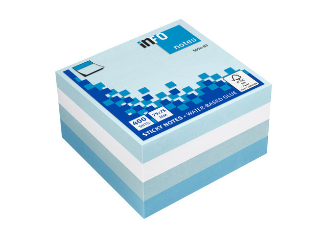 Info Notes 75x75mm assorti IJsland blok a 400 vel