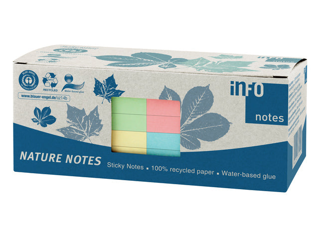 Info Notes 75x75mm assorti recycled doos a 12 blok