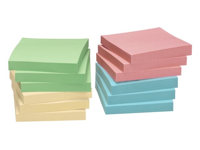 Info Notes 75x75mm assorti recycled doos a 12 blok